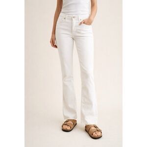 SPANX Size 27 Slim-X Slim Boot Jeans White Stretch Mid Rise Denim